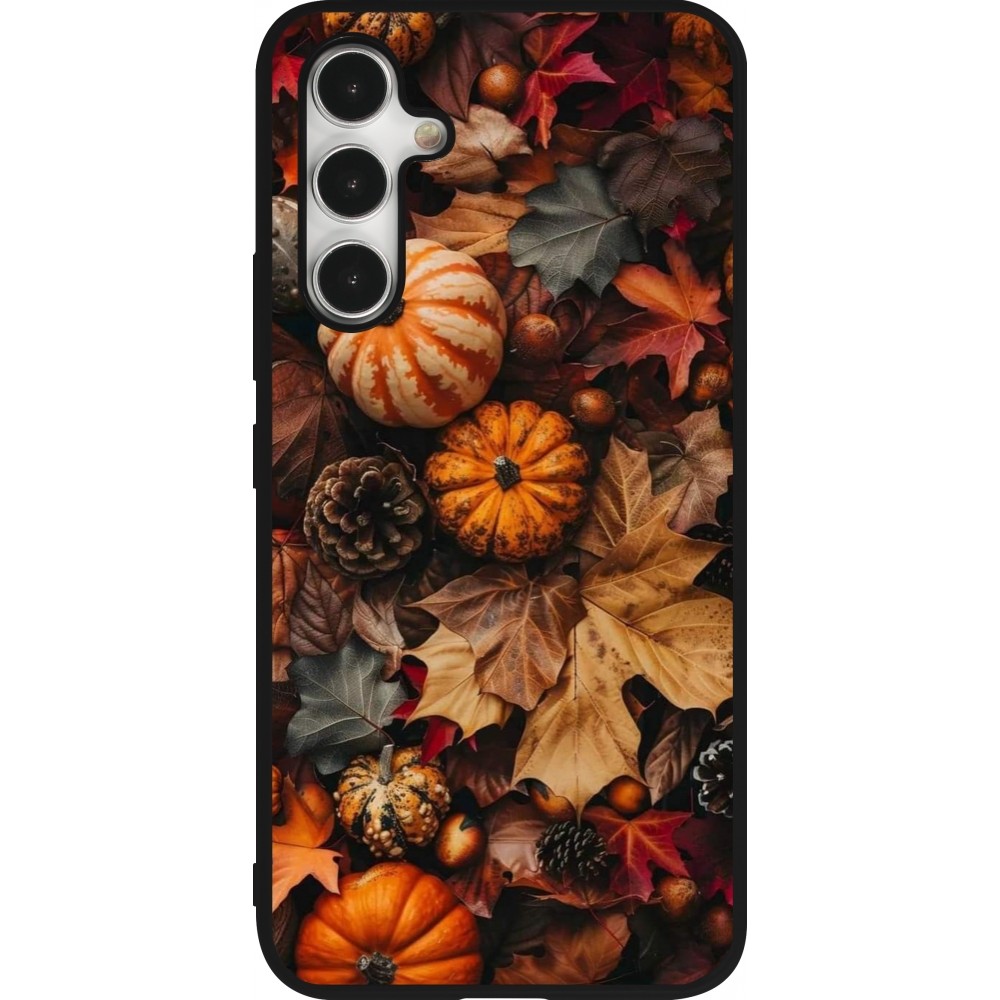 Coque Samsung Galaxy A54 5G - Silicone rigide noir Autumn 25 Pumpkin