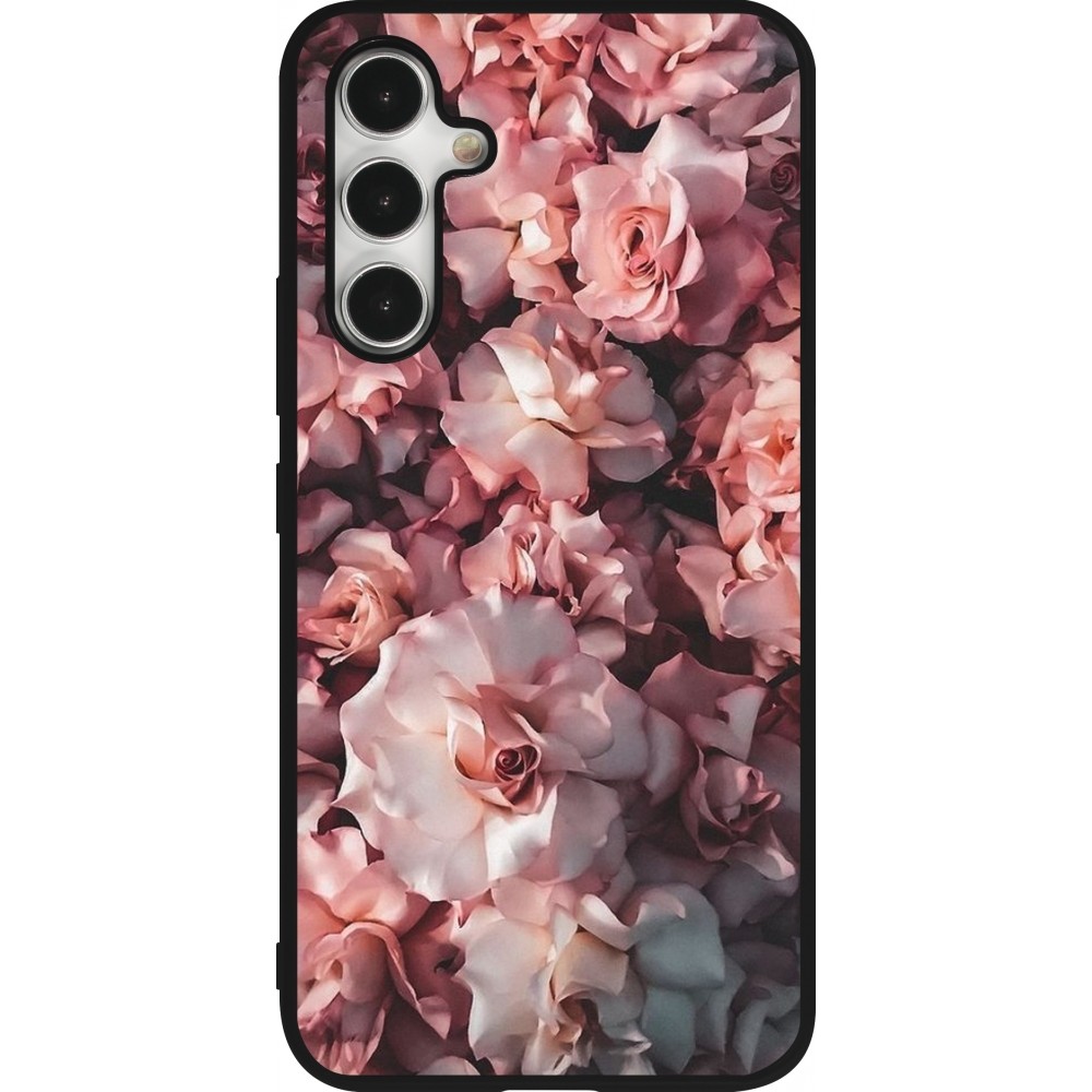 Samsung Galaxy A54 Case Hülle - Silikon schwarz Beautiful Roses