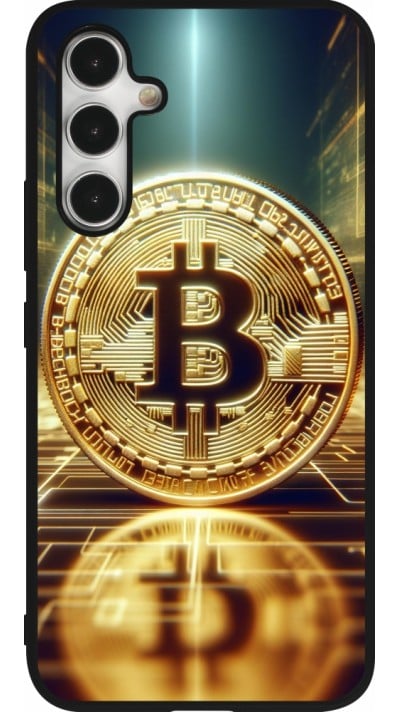 Coque Samsung Galaxy A54 5G - Silicone rigide noir Bitcoin Standing