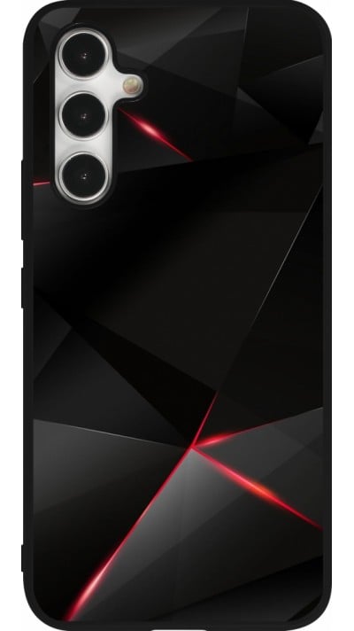 Coque Samsung Galaxy A54 5G - Silicone rigide noir Black Red Lines