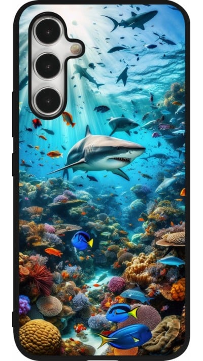 Samsung Galaxy A54 Case Hülle - Silikon schwarz Bora Bora Meer und Wunder