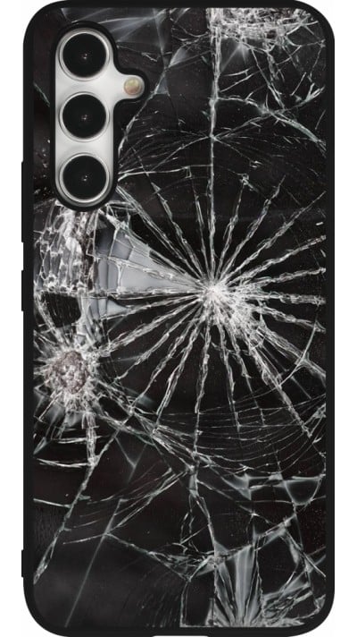 Coque Samsung Galaxy A54 5G - Silicone rigide noir Broken Screen