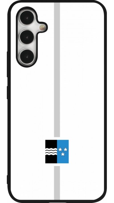 Coque Samsung Galaxy A54 5G - Silicone rigide noir Canton AG blanc