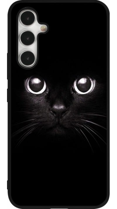 Coque Samsung Galaxy A54 5G - Silicone rigide noir Cat eyes