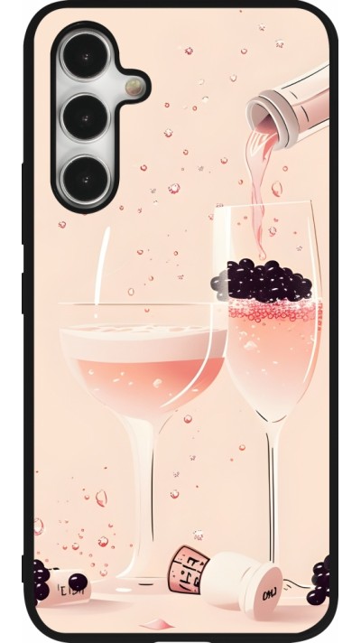 Samsung Galaxy A54 Case Hülle - Silikon schwarz Champagne Pouring Pink