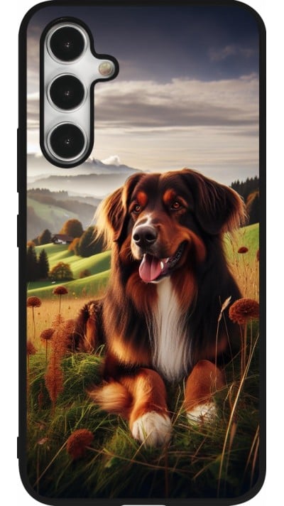Samsung Galaxy A54 Case Hülle - Silikon schwarz Hund Land Schweiz