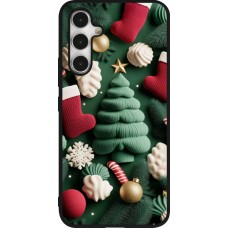 Coque Samsung Galaxy A54 5G - Silicone rigide noir Christmas 25 Christmas textiles