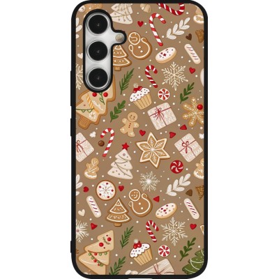 Samsung Galaxy A54 Case Hülle - Silikon schwarz Christmas 25 Pattern Ginger Cookie