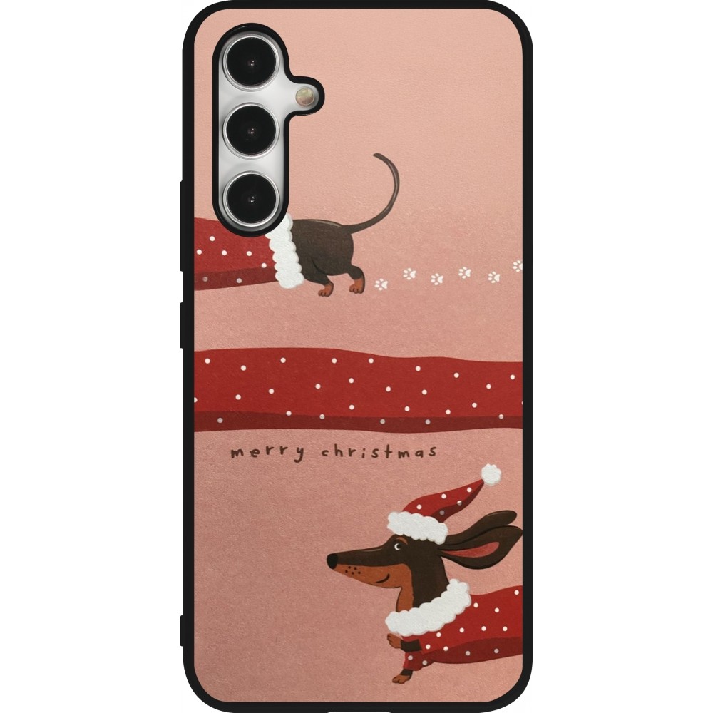 Coque Samsung Galaxy A54 5G - Silicone rigide noir Christmas 25 Teckel Merry Xmas