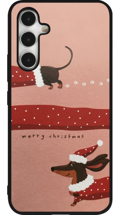 Coque Samsung Galaxy A54 5G - Silicone rigide noir Christmas 25 Teckel Merry Xmas