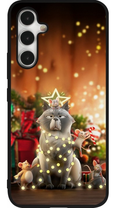 Coque Samsung Galaxy A54 5G - Silicone rigide noir Christmas 25 Xmas Cat