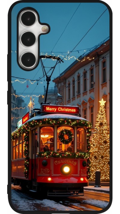 Coque Samsung Galaxy A54 5G - Silicone rigide noir Christmas 25 Xmas Train