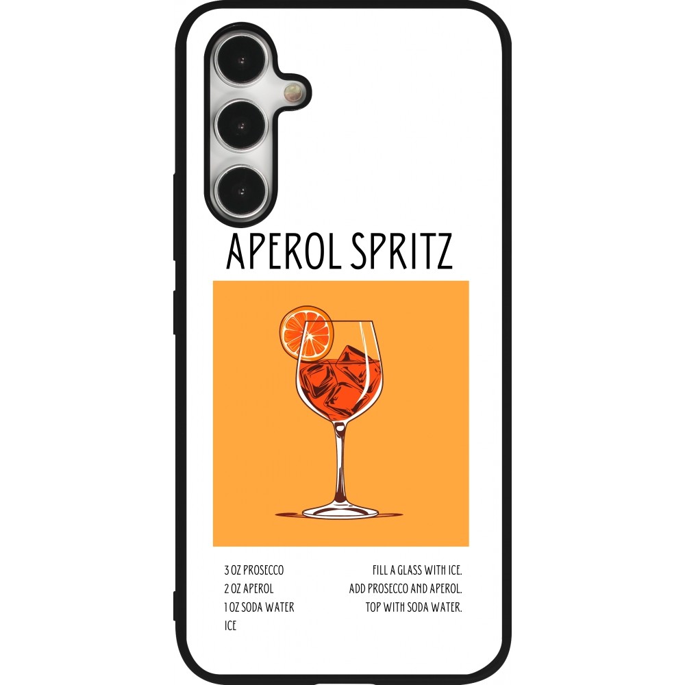 Coque Samsung Galaxy A54 5G - Silicone rigide noir Cocktail recette Aperol Spritz