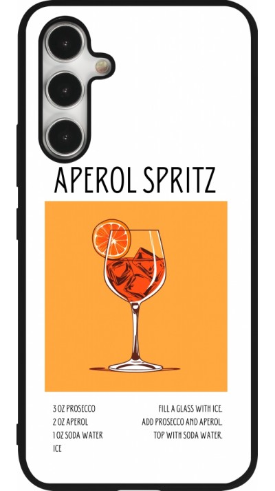 Coque Samsung Galaxy A54 5G - Silicone rigide noir Cocktail recette Aperol Spritz