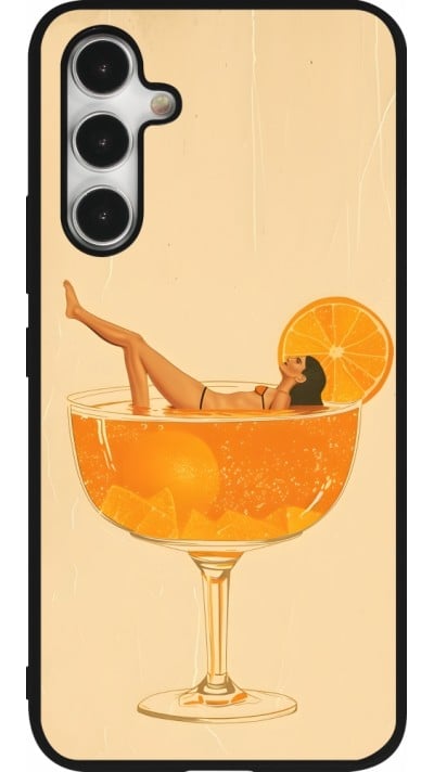 Samsung Galaxy A54 Case Hülle - Silikon schwarz Cocktail Bath Vintage