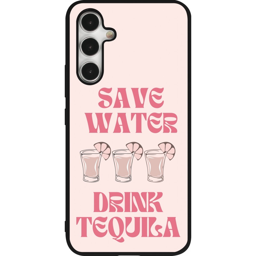Samsung Galaxy A54 Case Hülle - Silikon schwarz Cocktail Save Water Drink Tequila