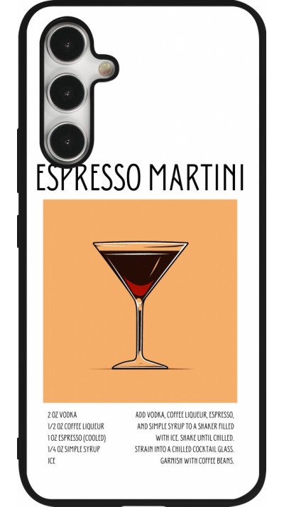 Coque Samsung Galaxy A54 5G - Silicone rigide noir Cocktail recette Espresso Martini