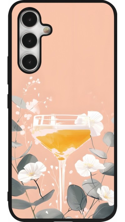 Samsung Galaxy A54 Case Hülle - Silikon schwarz Cocktail Flowers