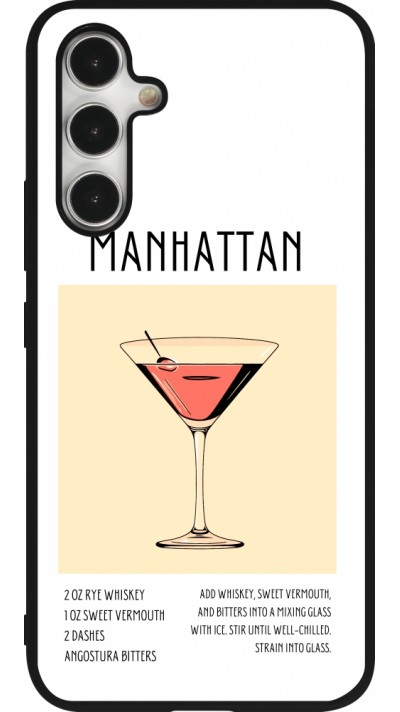 Coque Samsung Galaxy A54 5G - Silicone rigide noir Cocktail recette Manhattan
