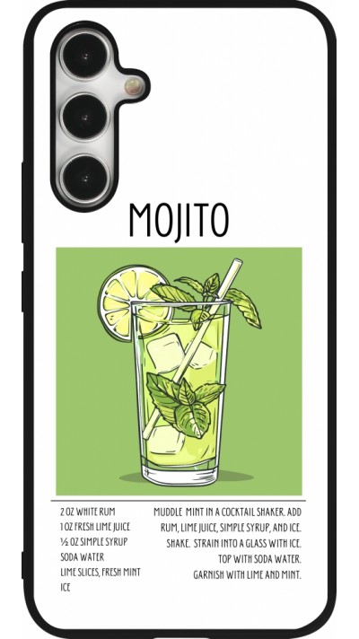 Coque Samsung Galaxy A54 5G - Silicone rigide noir Cocktail recette Mojito