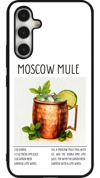 Samsung Galaxy A54 Case Hülle - Silikon schwarz Cocktail Rezept Moscow Mule