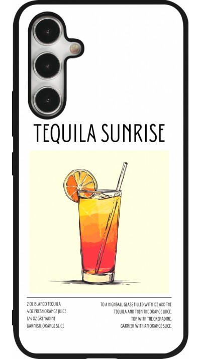 Coque Samsung Galaxy A54 5G - Silicone rigide noir Cocktail recette Tequila Sunrise