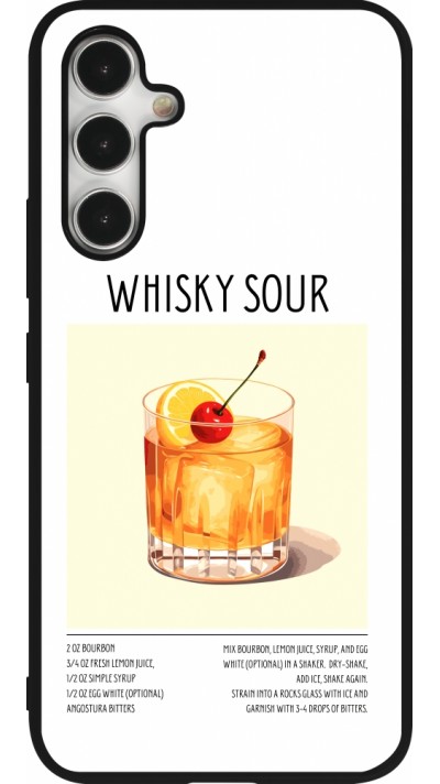 Coque Samsung Galaxy A54 5G - Silicone rigide noir Cocktail recette Whisky Sour