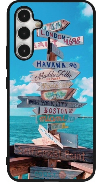 Samsung Galaxy A54 Case Hülle - Silikon schwarz Cool Cities Directions
