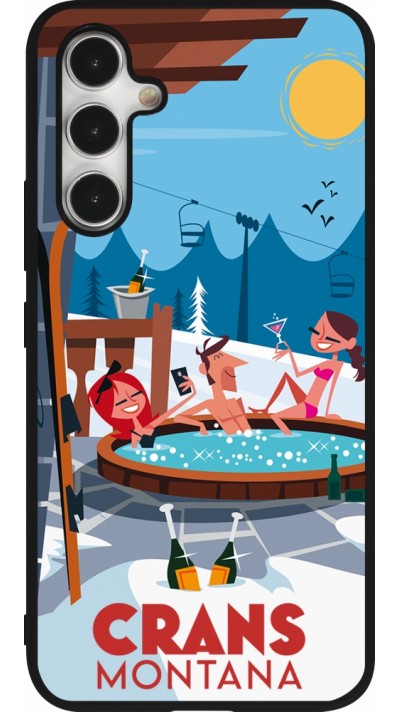 Coque Samsung Galaxy A54 5G - Silicone rigide noir Crans-Montana Mountain Jacuzzi