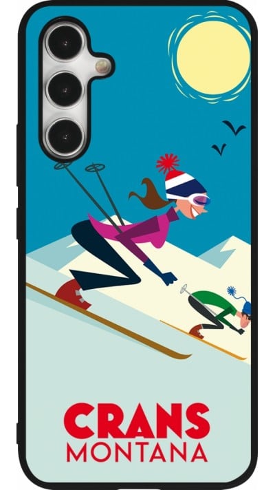 Coque Samsung Galaxy A54 5G - Silicone rigide noir Crans-Montana Ski Downhill