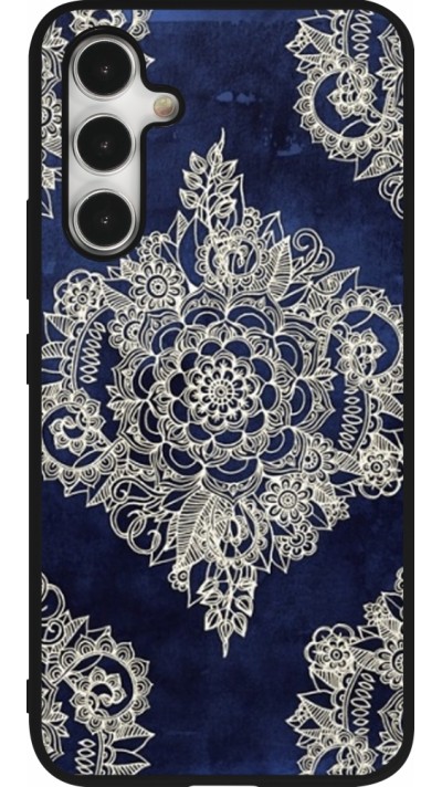 Coque Samsung Galaxy A54 5G - Silicone rigide noir Cream Flower Moroccan