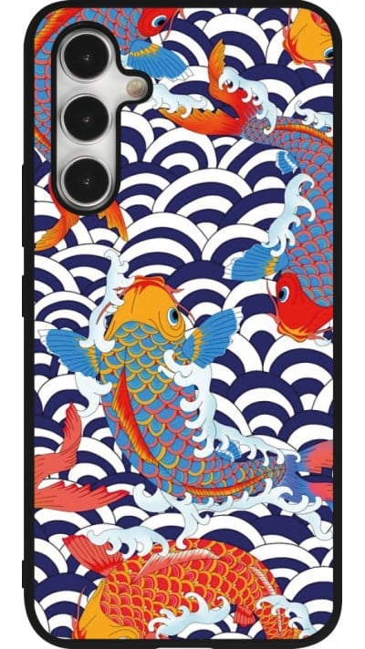 Samsung Galaxy A54 Case Hülle - Silikon schwarz Easter 2023 japanese fish
