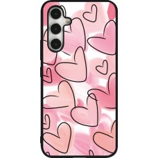 Samsung Galaxy A54 Case Hülle - Silikon schwarz Easter 2023 pink hearts