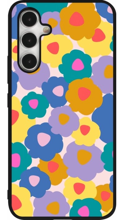 Samsung Galaxy A54 Case Hülle - Silikon schwarz Easter 2024 flower power