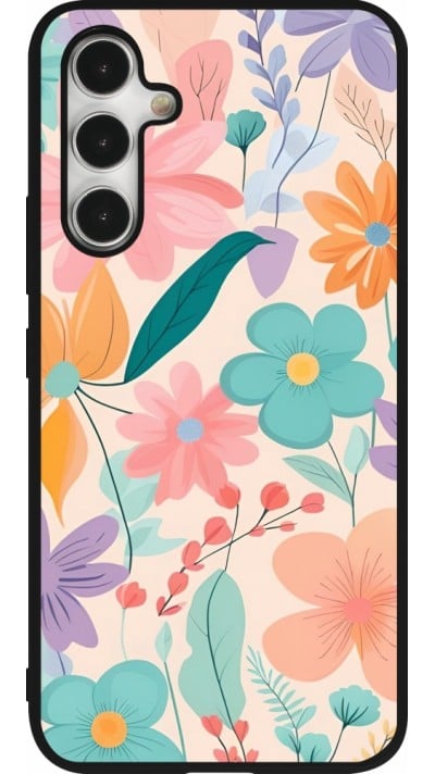 Coque Samsung Galaxy A54 5G - Silicone rigide noir Easter 2024 spring flowers