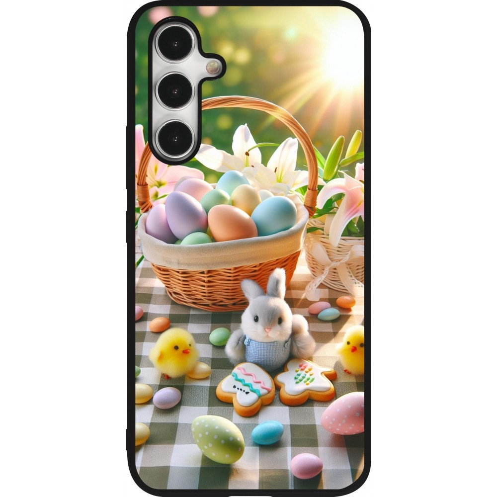 Samsung Galaxy A54 Case Hülle - Silikon schwarz Ostern 2025 Osterkorb