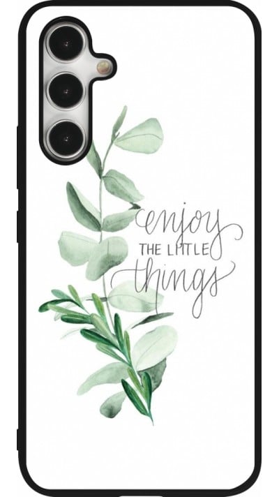 Coque Samsung Galaxy A54 5G - Silicone rigide noir Enjoy the little things