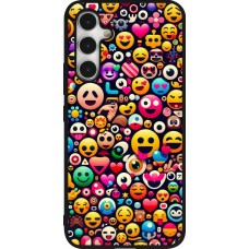 Samsung Galaxy A54 Case Hülle - Silikon schwarz Emoji Mix Farbe