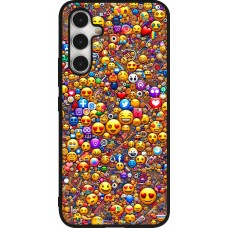 Samsung Galaxy A54 Case Hülle - Silikon schwarz Emoji gemischt