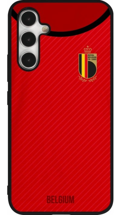 Coque Samsung Galaxy A54 5G - Silicone rigide noir Maillot de football Belgique 2022 personnalisable