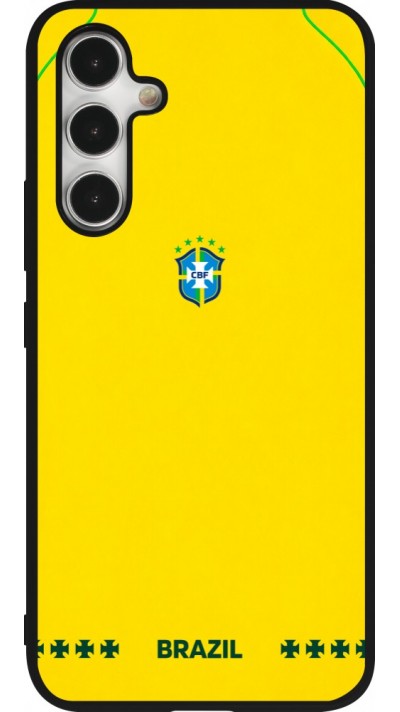 Coque Samsung Galaxy A54 5G - Silicone rigide noir Maillot de football Bresil 2026 personnalisable