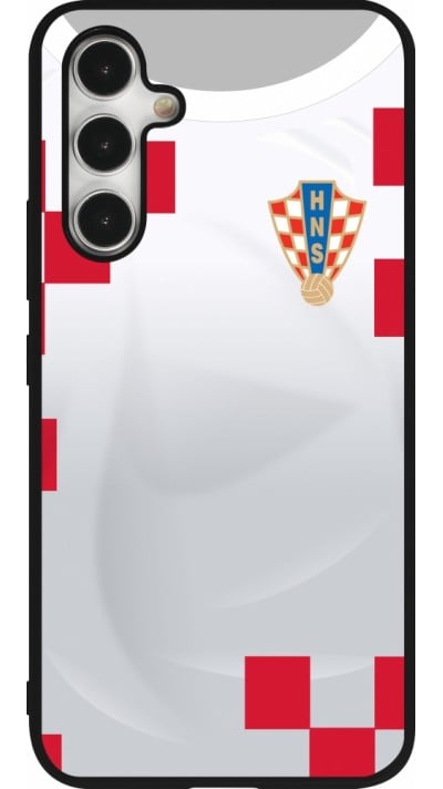 Coque Samsung Galaxy A54 5G - Silicone rigide noir Maillot de football Croatie 2022 personnalisable
