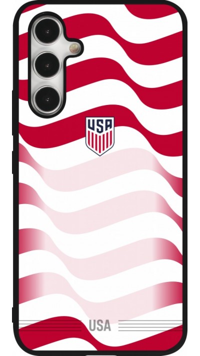 Coque Samsung Galaxy A54 5G - Silicone rigide noir Maillot de football E?tats Unis 2026 personnalisable