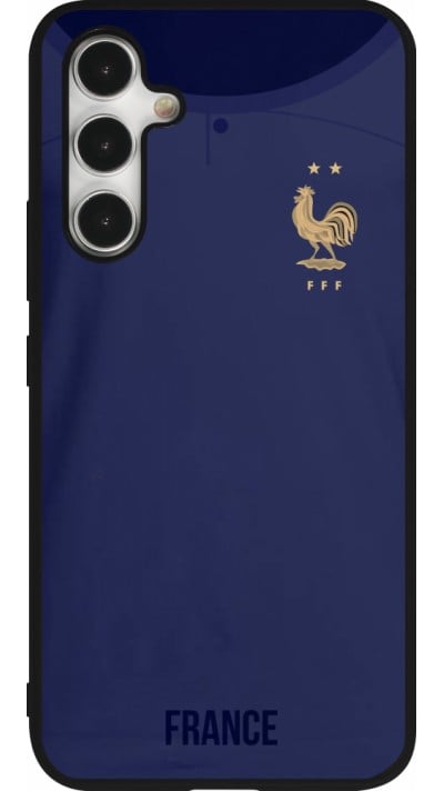 Coque Samsung Galaxy A54 5G - Silicone rigide noir Maillot de football France 2022 personnalisable