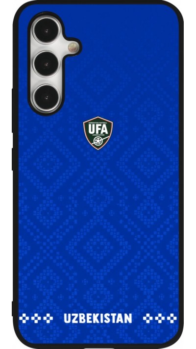 Coque Samsung Galaxy A54 5G - Silicone rigide noir Maillot de football Ouzbékistan 2026 personnalisable