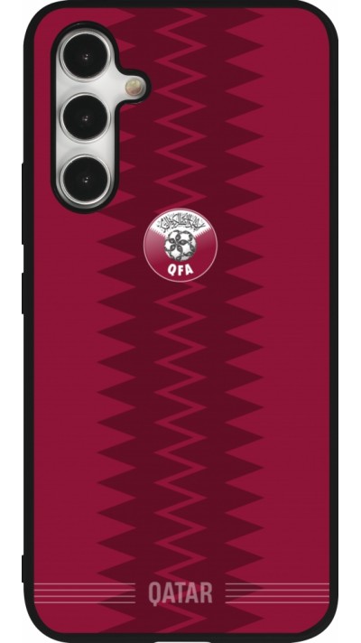 Coque Samsung Galaxy A54 5G - Silicone rigide noir Maillot de football Qatar 2026 personnalisable