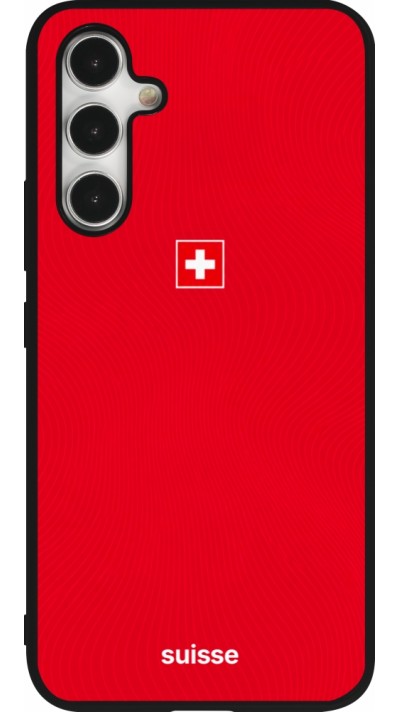 Coque Samsung Galaxy A54 5G - Silicone rigide noir Maillot de football Suisse 2026 personnalisable