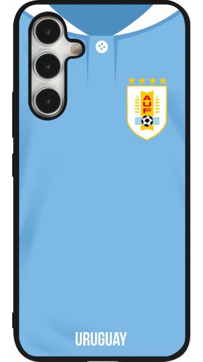 Coque Samsung Galaxy A54 5G - Silicone rigide noir Maillot de football Uruguay 2022 personnalisable