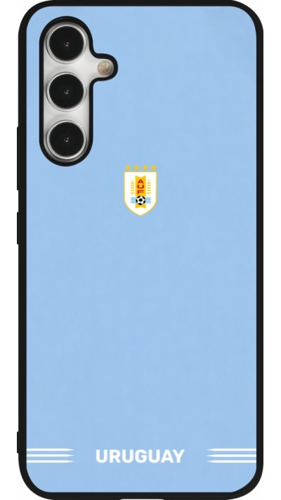 Coque Samsung Galaxy A54 5G - Silicone rigide noir Maillot de football Uruguay 2026 personnalisable