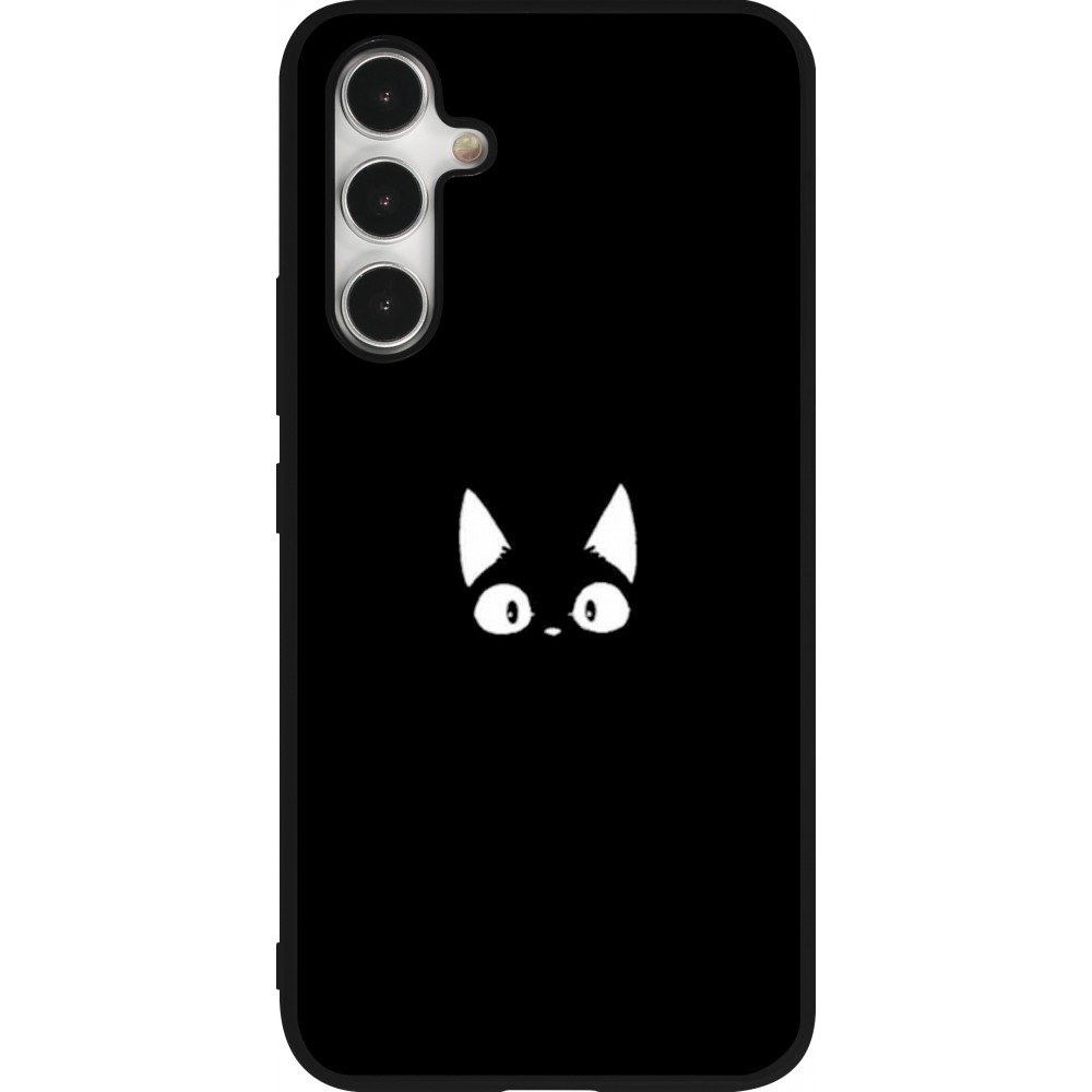 Coque Samsung Galaxy A54 5G - Silicone rigide noir Funny cat on black